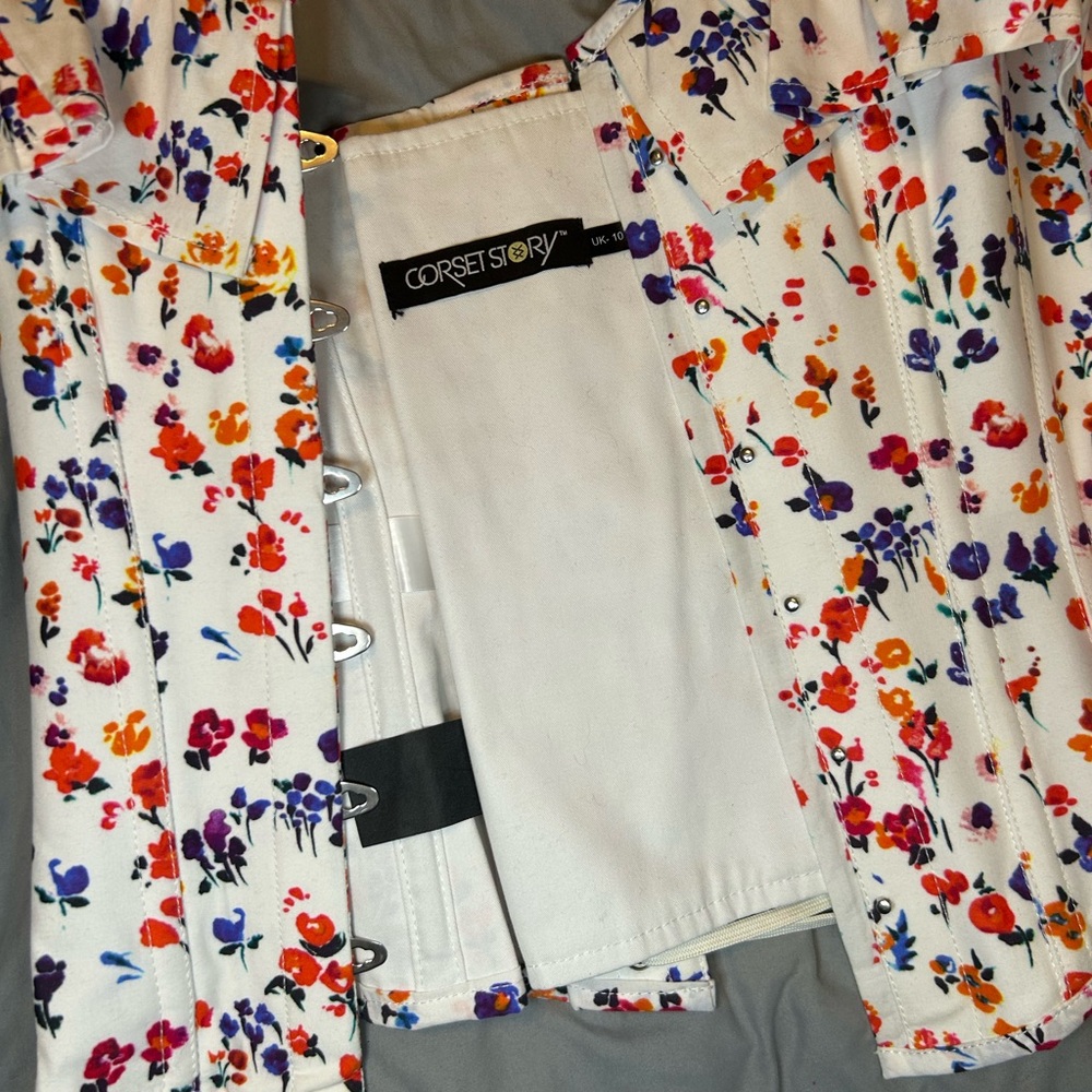 Corset Story Floral Women's Top - White Multicolor